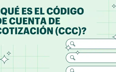 ¿Qué es el Código de Cuenta de Cotización (CCC) de una empresa? Ilustración con elementos gráficos y campos de búsqueda.